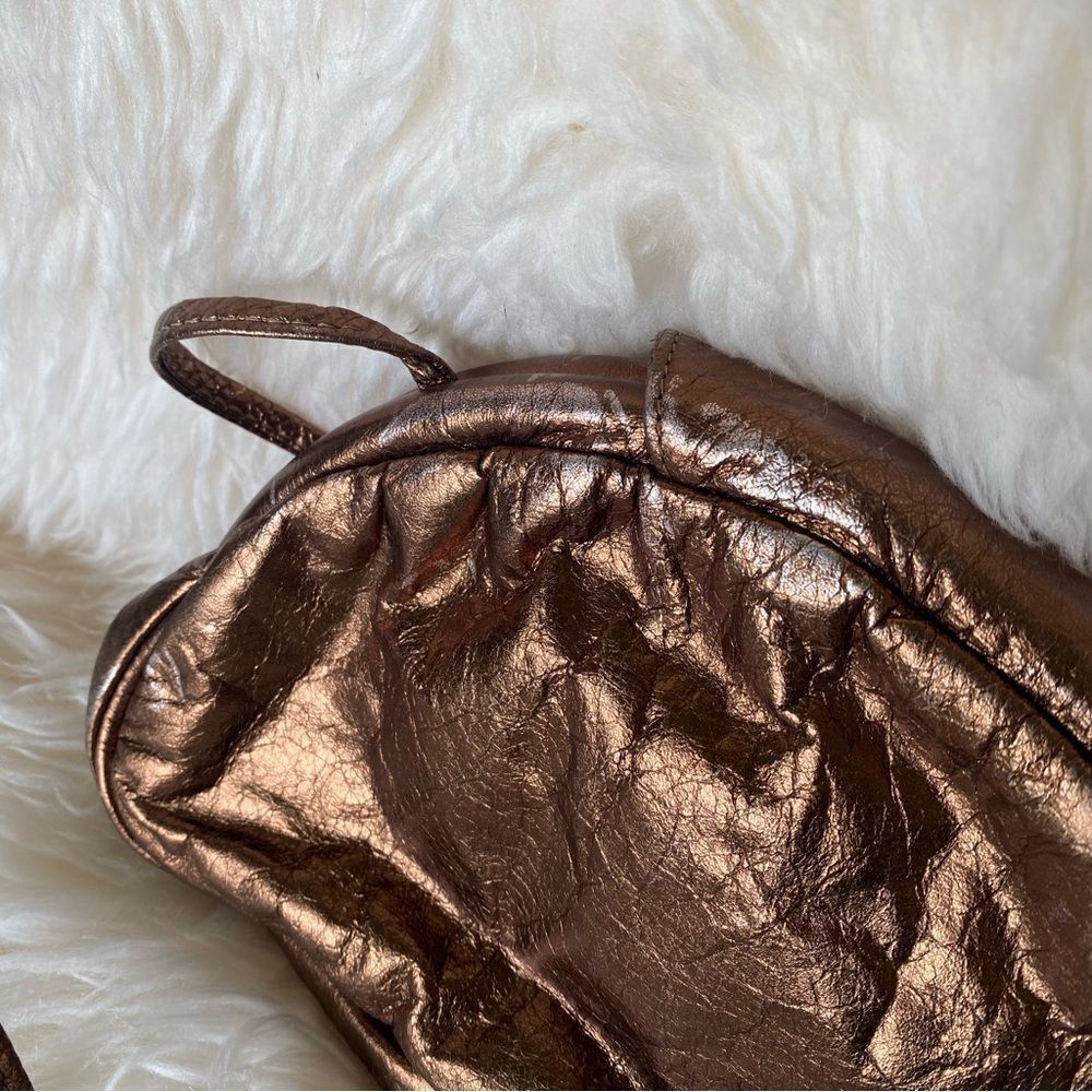 Bronze Metallic Leather Crossbody Evening Bag Bags by Pinky - Picture 6 of 7